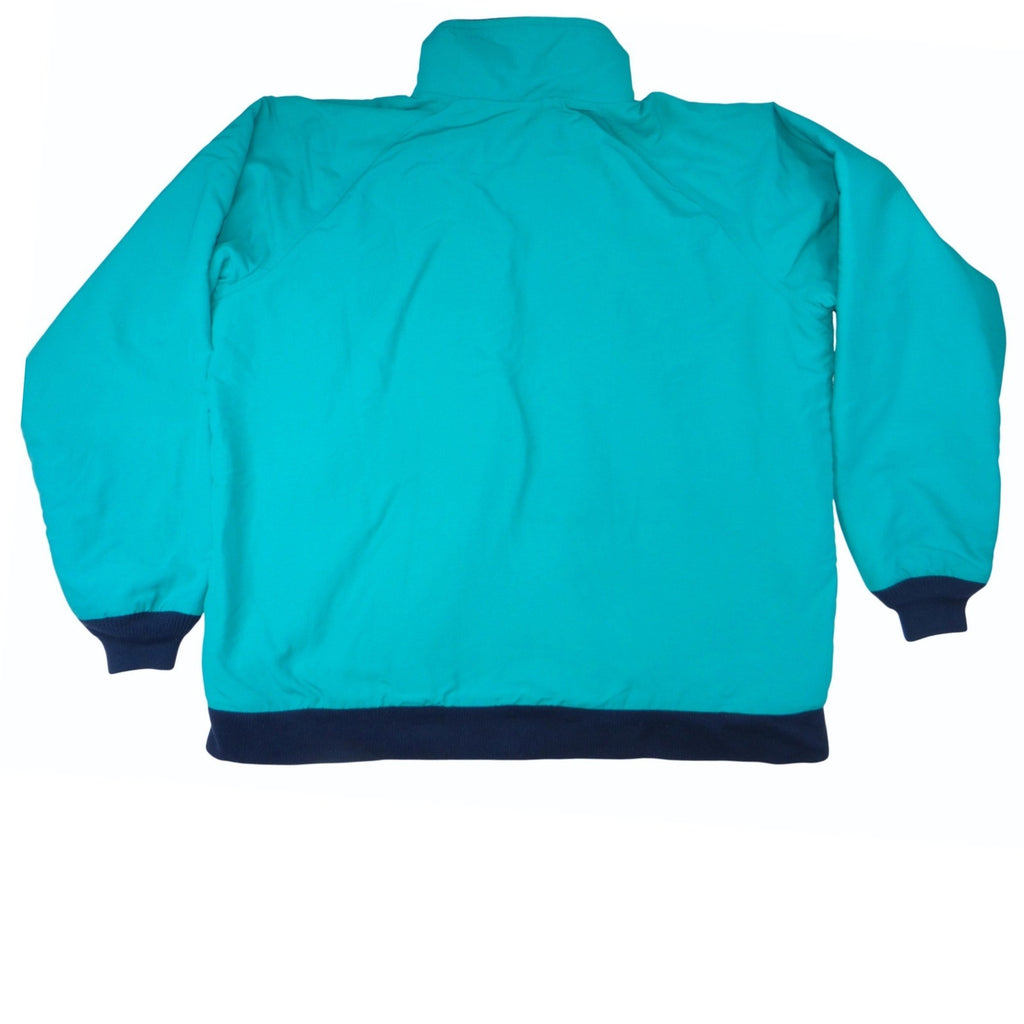 Vintage Lands End Teal Blue Fleece Lined Jacket Zip Up Collar L