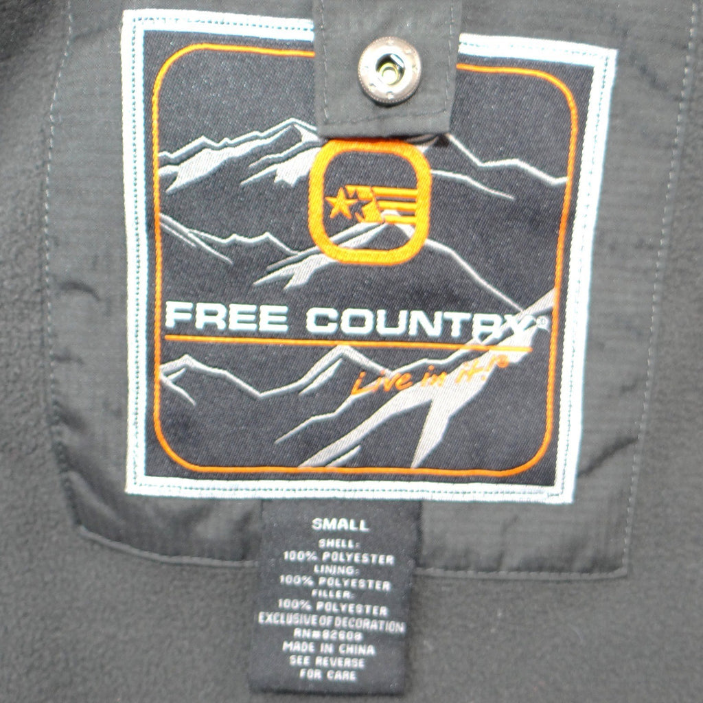 Free Country FCXtreme Mens Yellow Grey Hooded Ski Jacket Fleece Lined Small