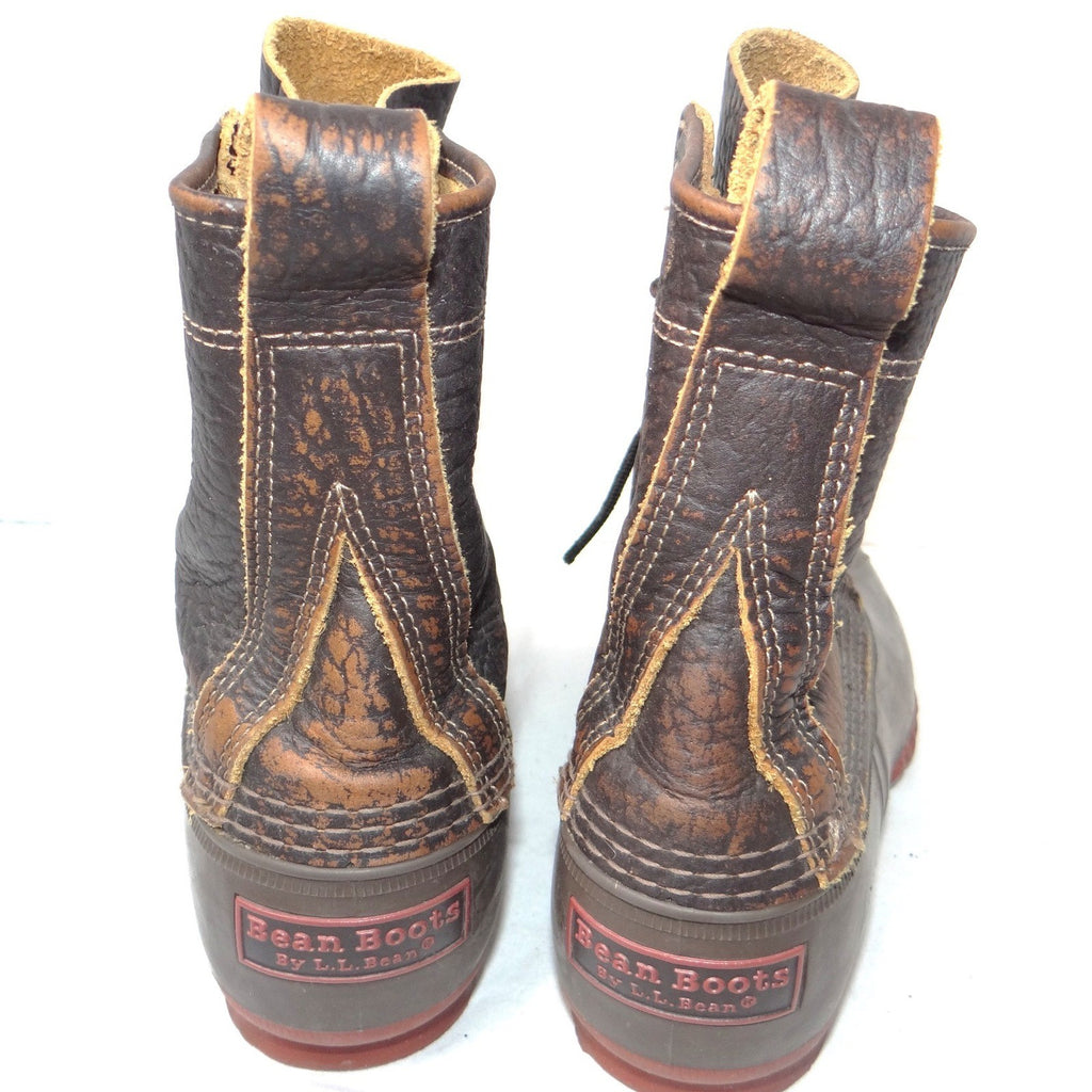 LL Bean Boots 6 Inch Bison Leather Duck Boots Brown Women's 9.5 in Made in Maine