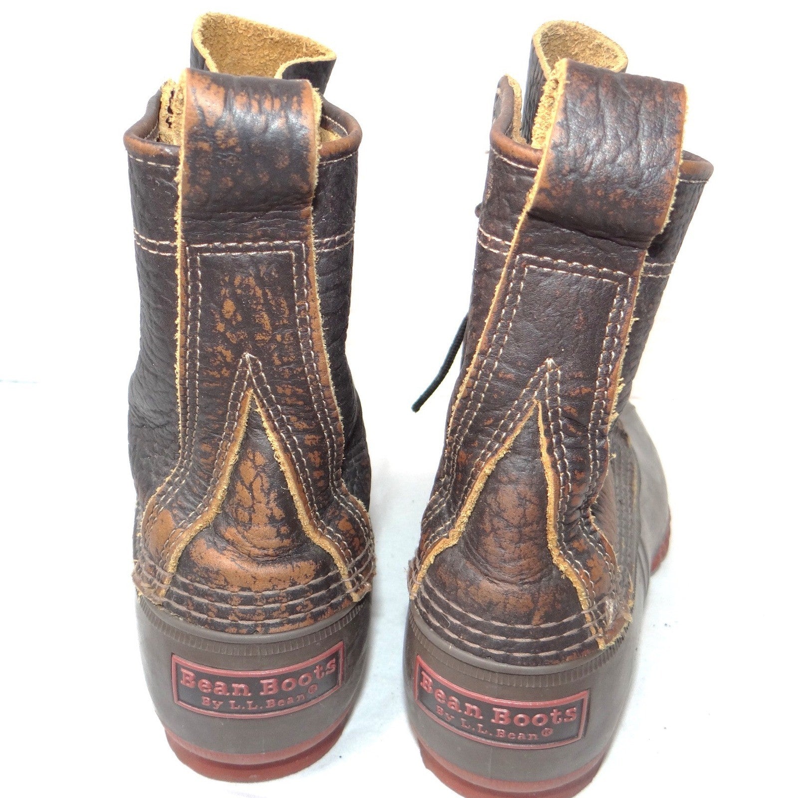 LL Bean Boots 6 Inch Bison Leather Duck Boots Brown Women's 9.5 in Made in Maine