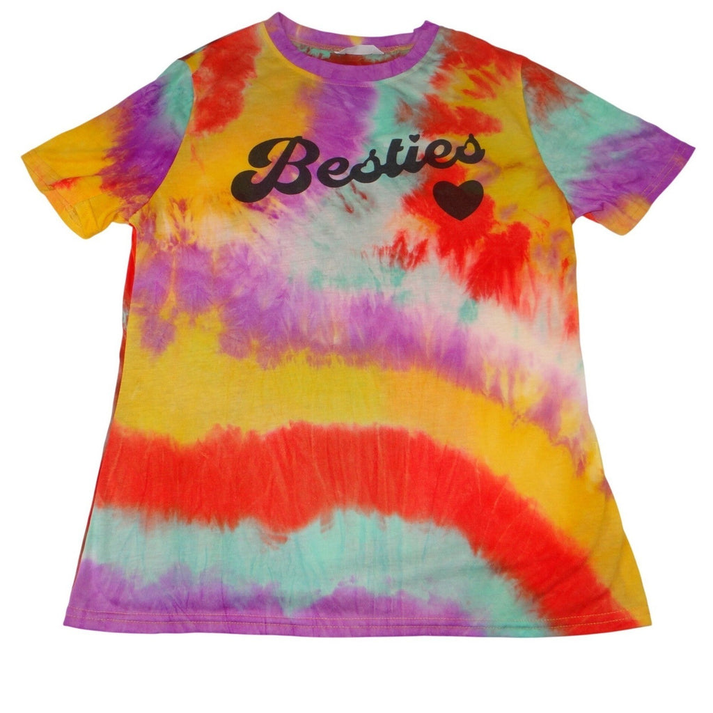 Set of Tie Dye Besties Graphic T Shirts Size L