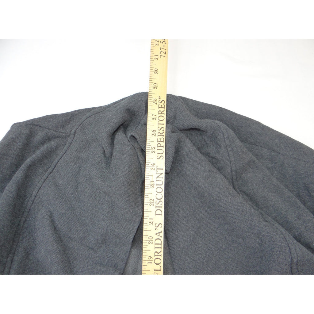 Zella Womens Small Charcoal Gray Fleece Lined Open Wrap Cardigan Thumbholes