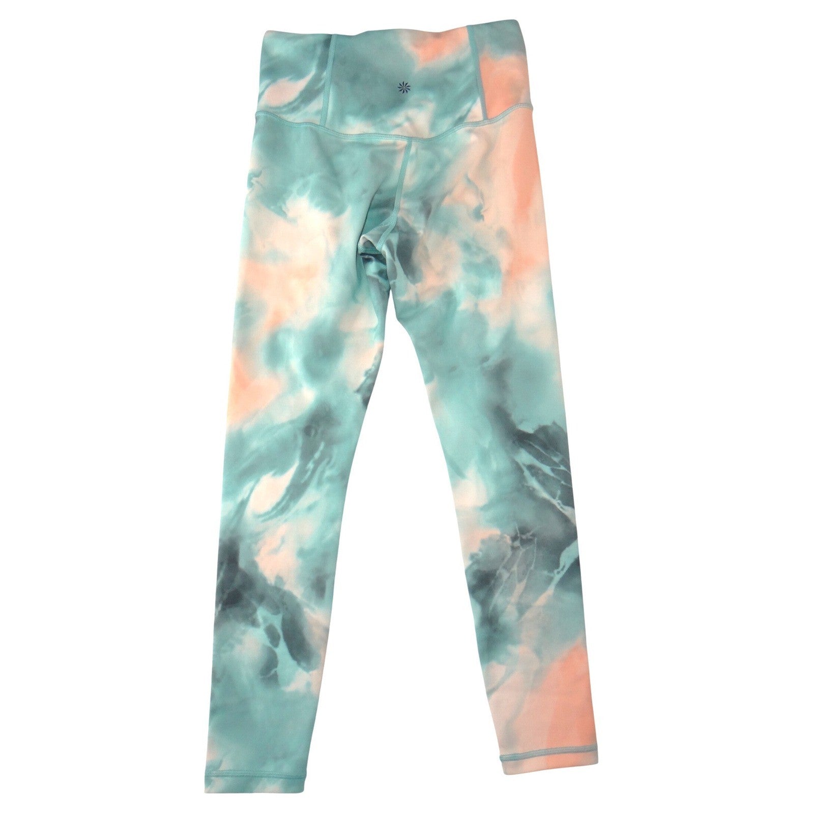 Athleta Elation Printed 7/8 Tight Leggings XS Teal Orange Tie Dye High Rise Yoga