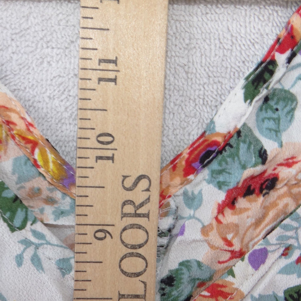 Lucy Love Womens XS Floral Button Front Tie Hem Crop Top V-Neck Sleeveless Rose
