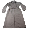 Vintage Country Miss Grey Plaid Button Front Belted Dress Women's Size 8 Wool