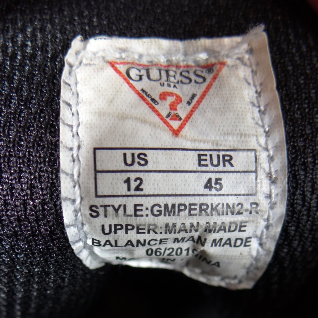 Guess Mens GMPERKIN2-R Black High Top Side Zip Sneakers Size 12 Black White