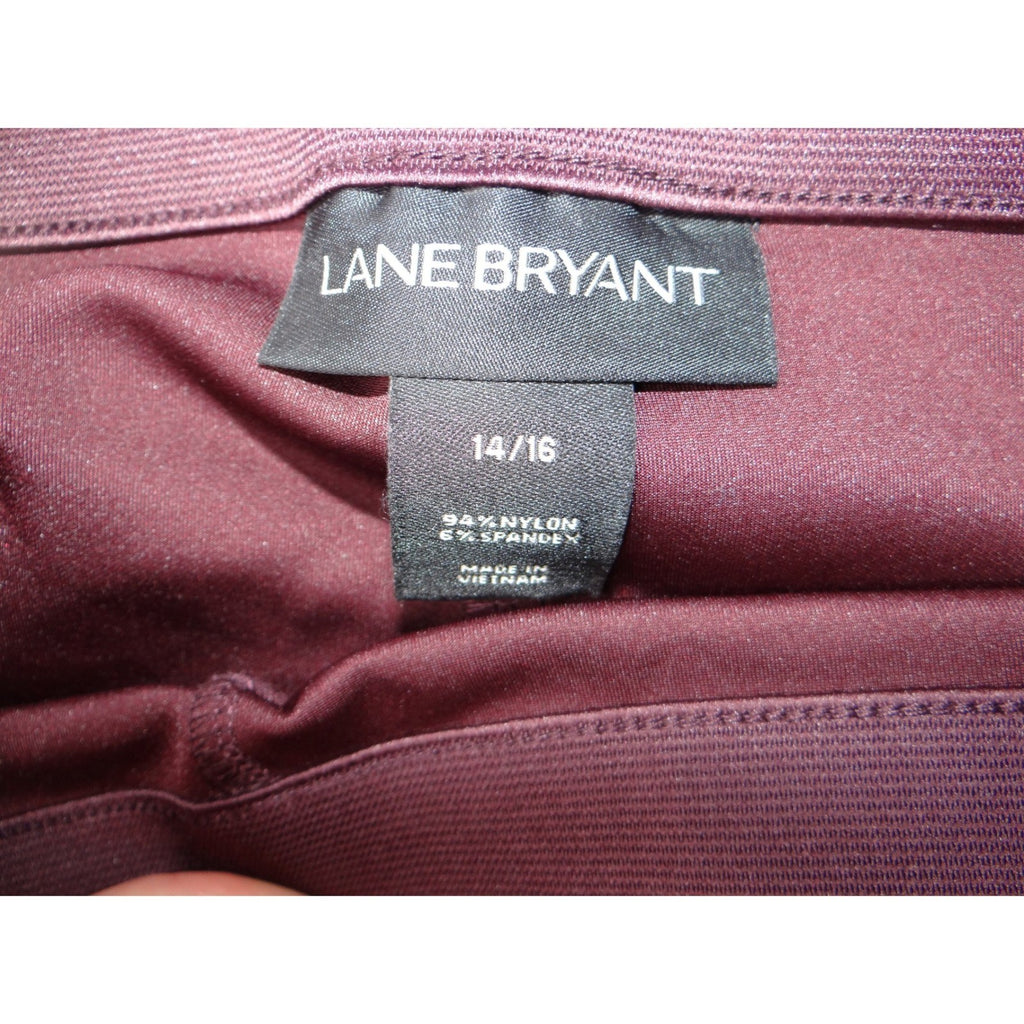 NWT-Lane Bryant Burgundy Legging Pants Women Size 14 16 Comfort Stretch Casual