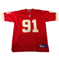 Reebok Kansas City Chiefs Leslie O'Neal 91 NFL Jersey Mens XL Red Mesh Football