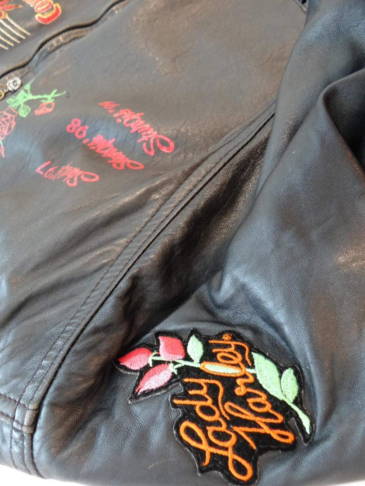 Country Star Hollywood Women's Leather Jacket with Embroidered Patches