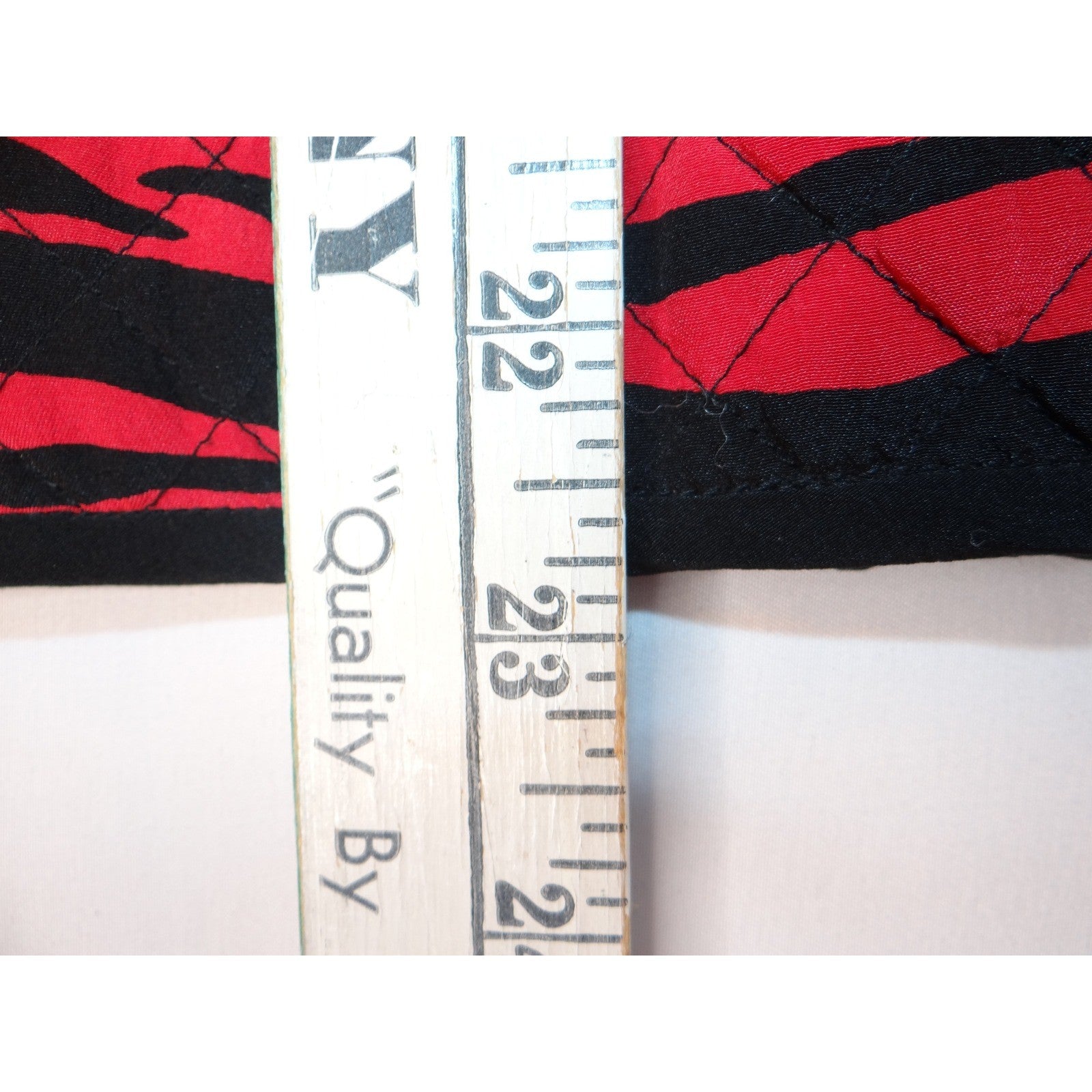 Maggy London Red Black Tiger Stripe Quilted Silk Jacket Size 14