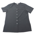 NOTATIONS Black Short Sleeve V Neck Button Front Tunic Top Women's Size M