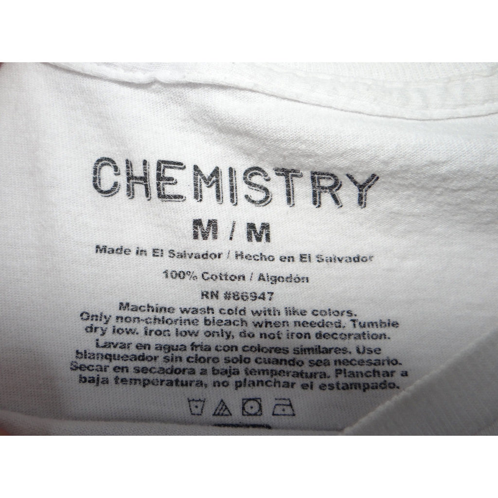 CHEMISTRY Womens White Short Sleeve Corvette Graphic T Shirt Size Medium