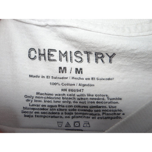 CHEMISTRY Womens White Short Sleeve Corvette Graphic T Shirt Size Medium