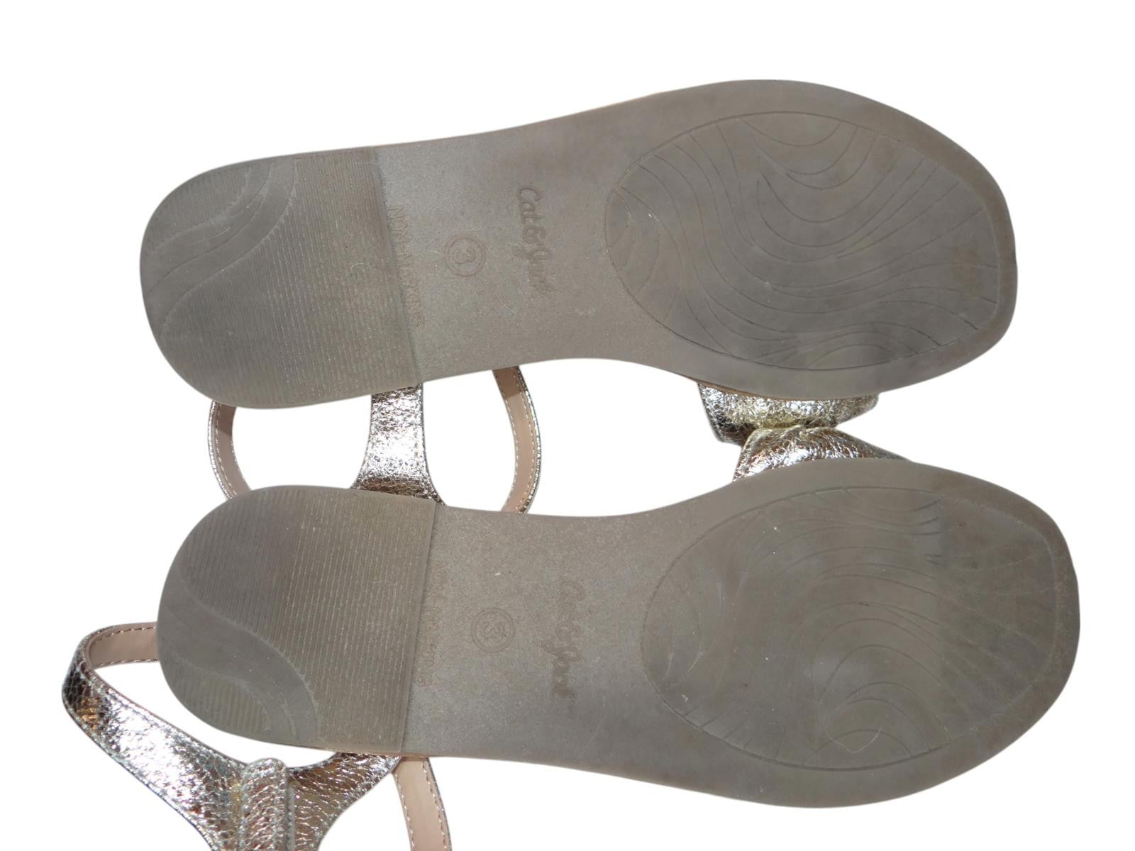 Chic Gold Metallic Bow Sandals