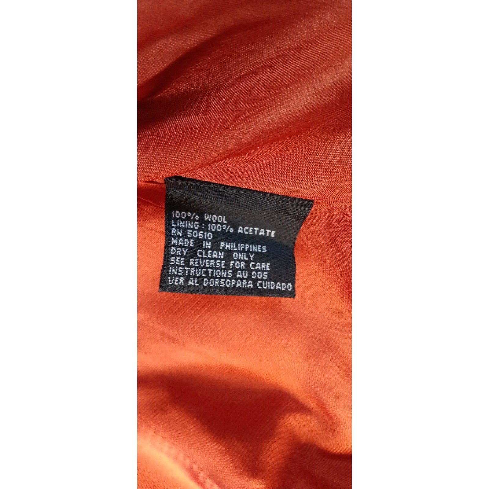 Vintage Kasper ASL Women's Double Breasted Blazer Orange Wool Size 14
