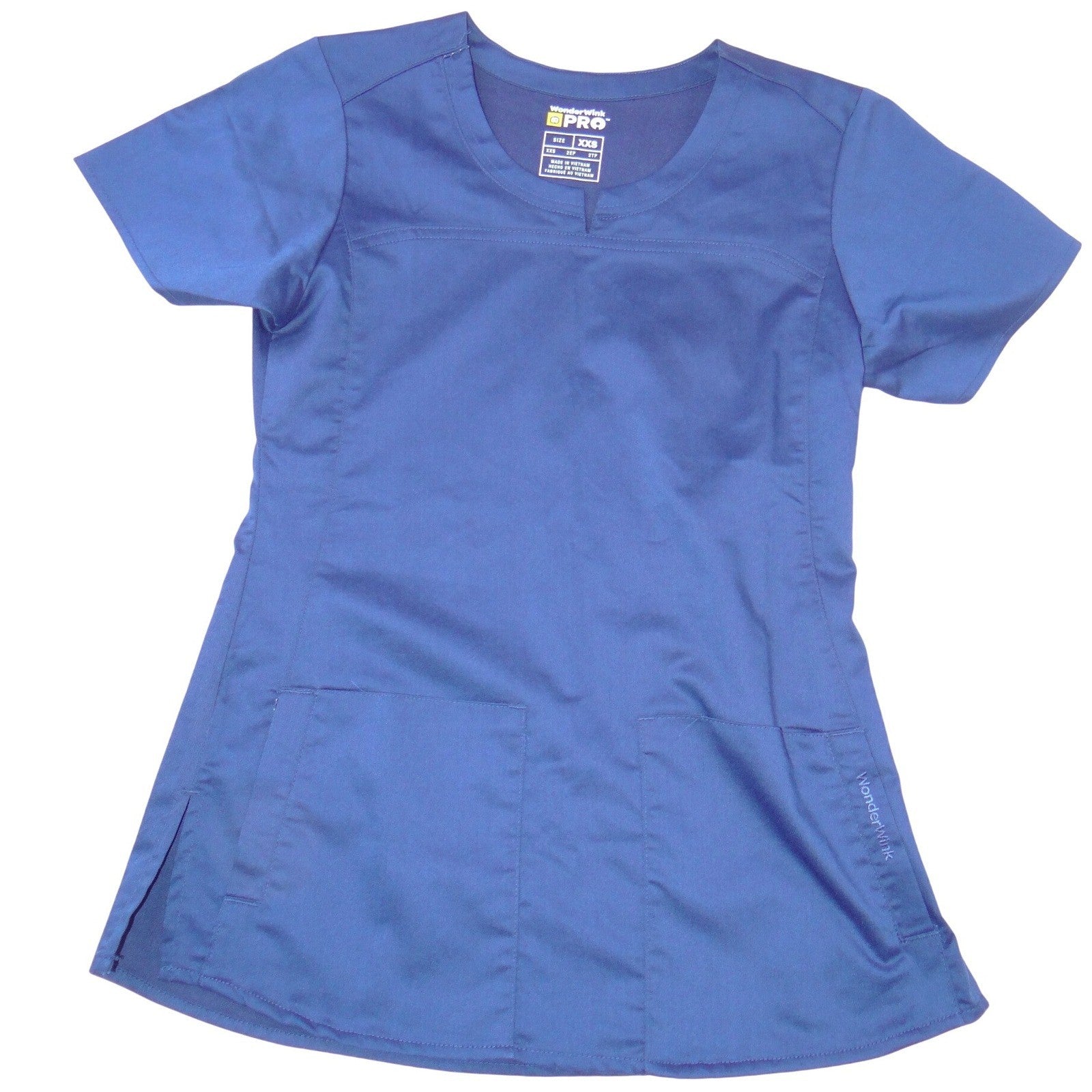 WonderWink PRO Renew Scrub Set Womens XXS Top XS Pants Royal Blue V-Neck Cargo