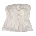 H&M Divided Cream Denim Tube Top Corset Button Front Strapless XS