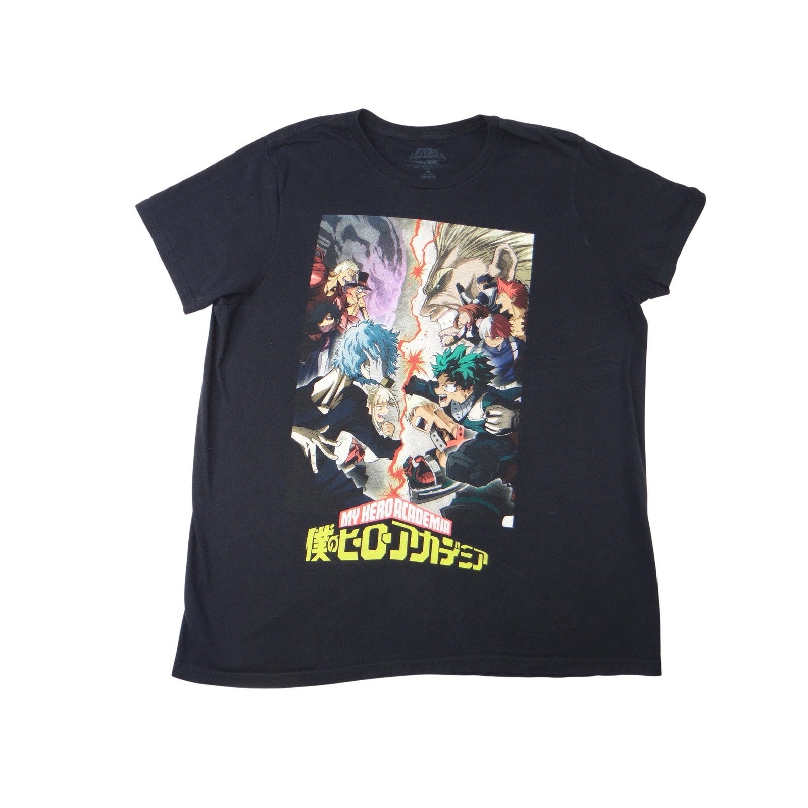 My Hero Academia Anime T Shirt 2XL Black Graphic Print Funimation Shonen Jump