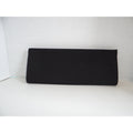 Unbranded Black Fabric Rectangular Evening Clutch Bag Minimalist Formal Snap