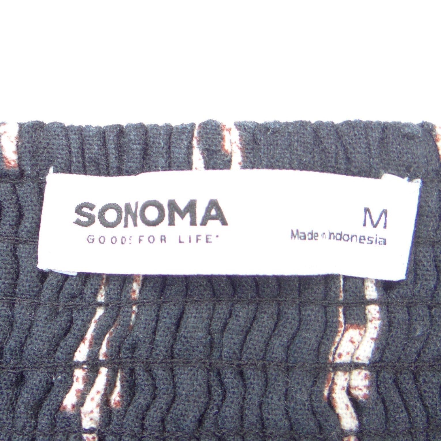 Sonoma Goods For Life Womens Medium Tie Shoulder Dash Print Camisole Top Black