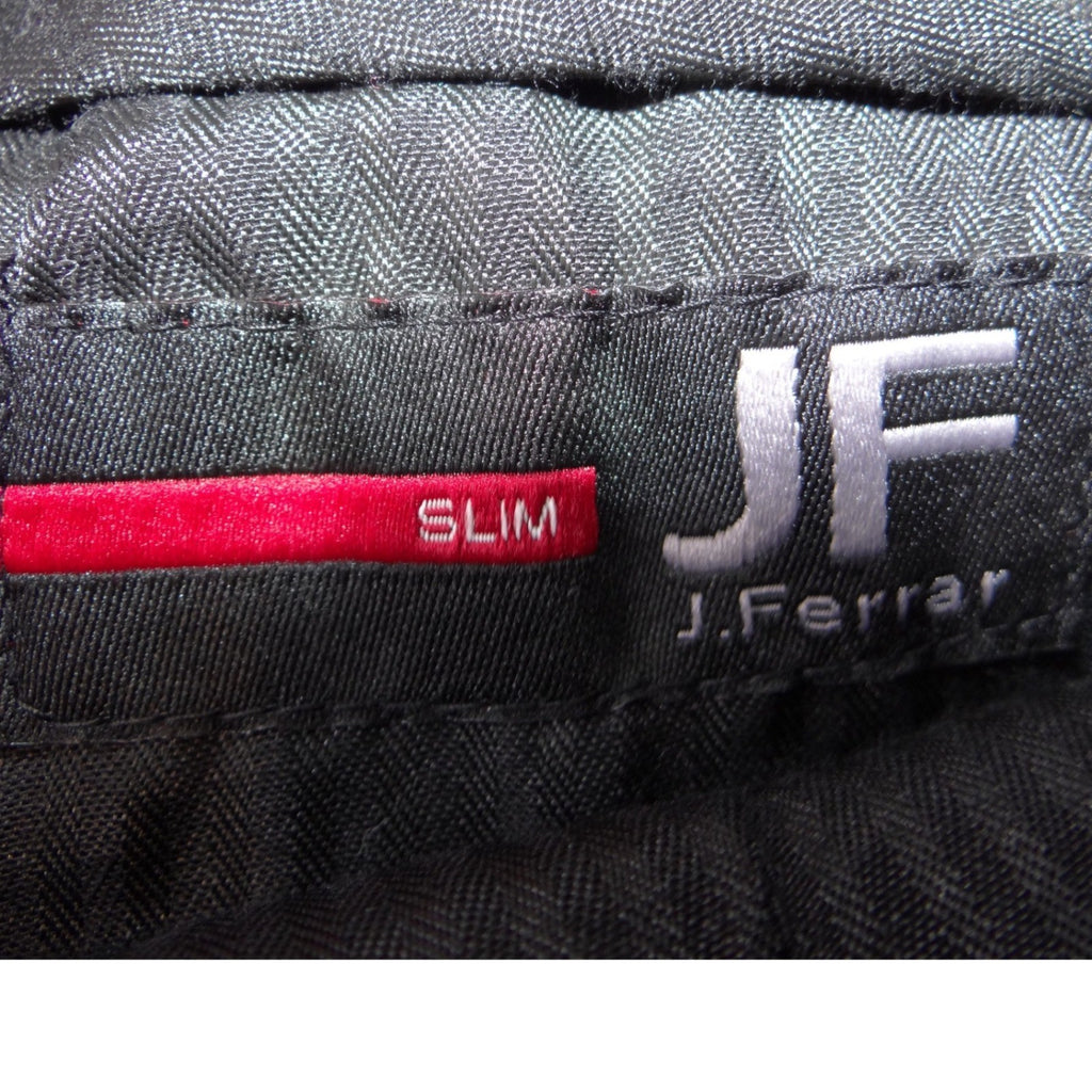 J.Ferrar Mens Slim Fit Dress Pants Black 36x30 Flat Front Stretch Trousers