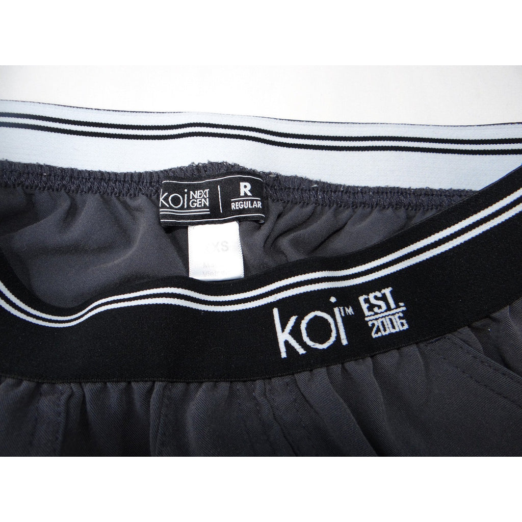 Koi Next Gen Womens XXS Regular Grey Scrub Pants Elastic Waist Cargo Pockets