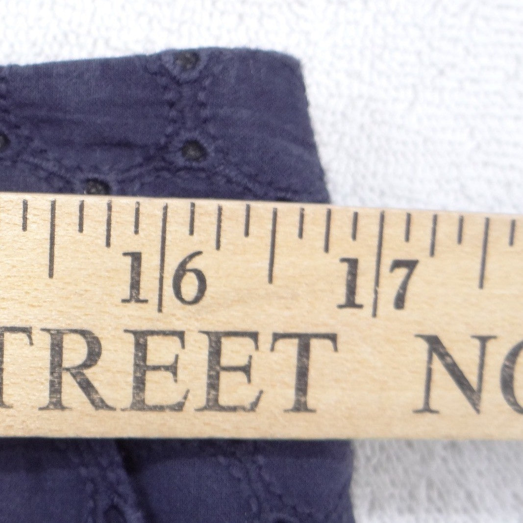 DKNY Womens Navy Blue Eyelet Embroidered Chino Shorts Size 10