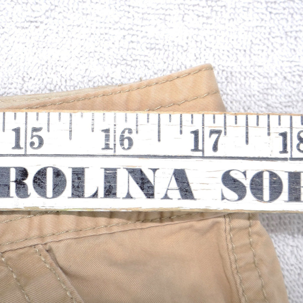 St Johns Bay Womens Khaki Chino Shorts Tan Cotton Twill Size 14 Casual Utility