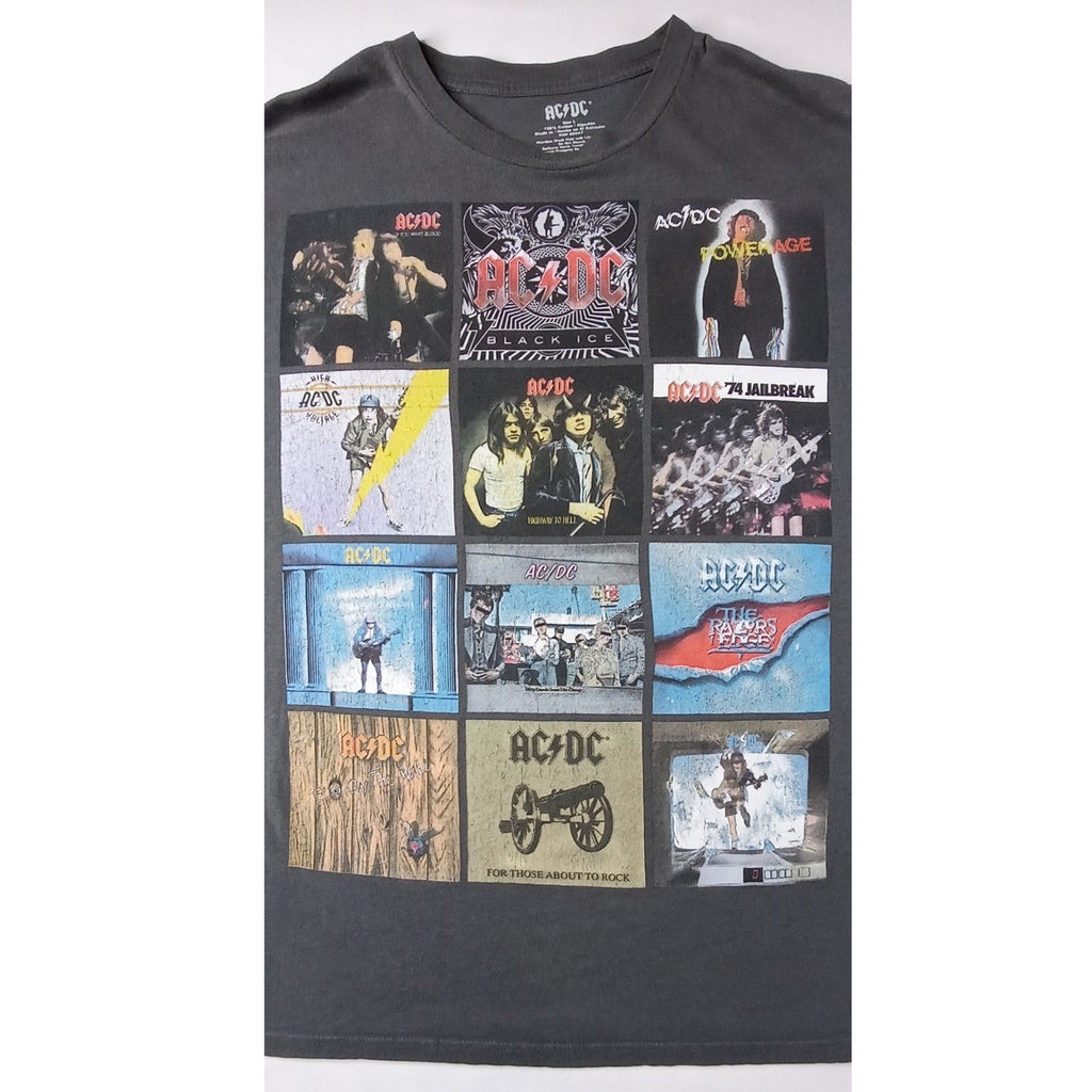 ACDC Band Graphic T Shirt Size Large Black Ice Album Tour Concert