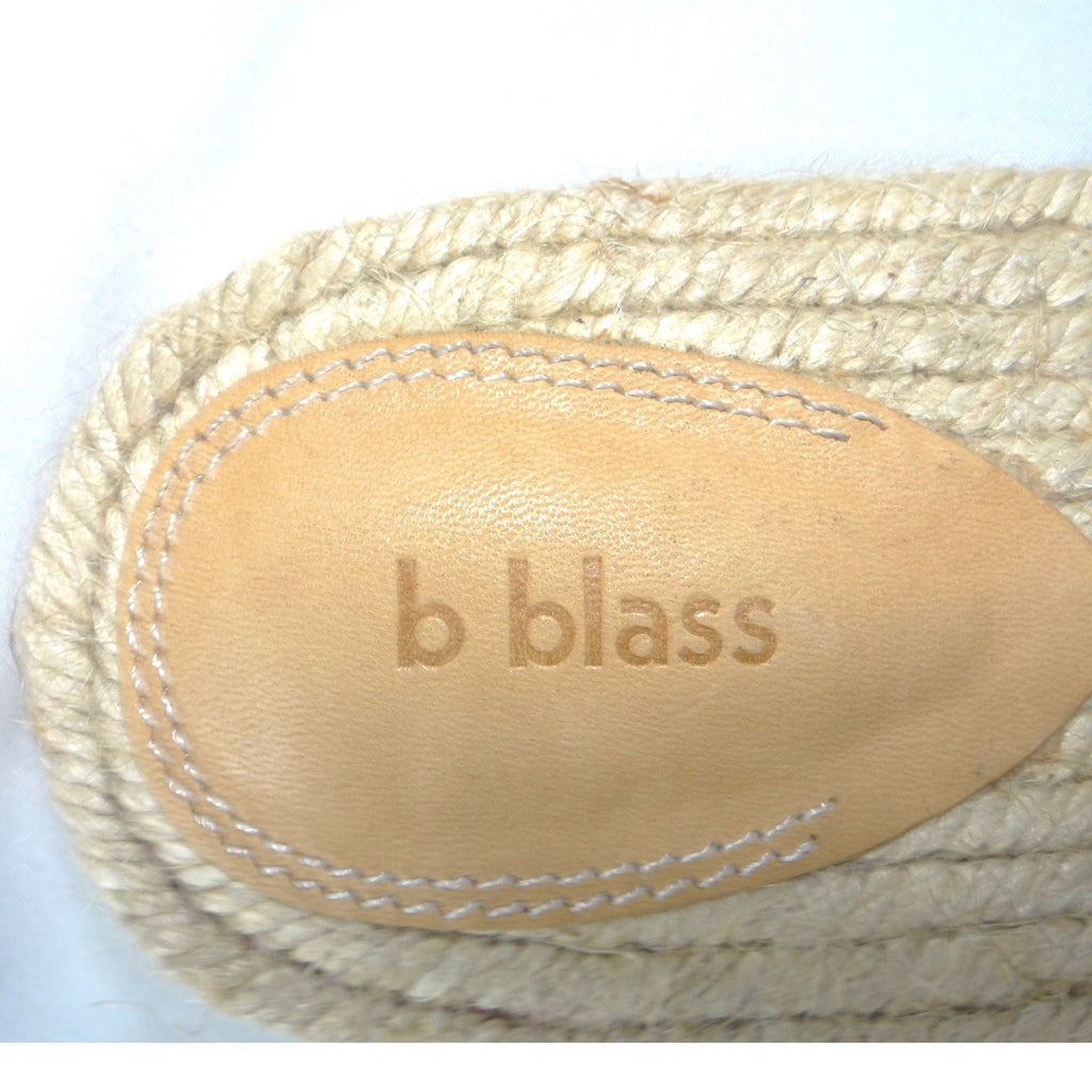 B Blass Womens Blue Frayed Bow Espadrille Slide Sandals Flat Jute Size 7.5M 38