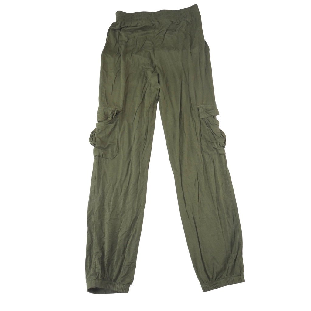Double Auspicious Olive Green Cargo Joggers Elastic Waist Pants Mens S/M