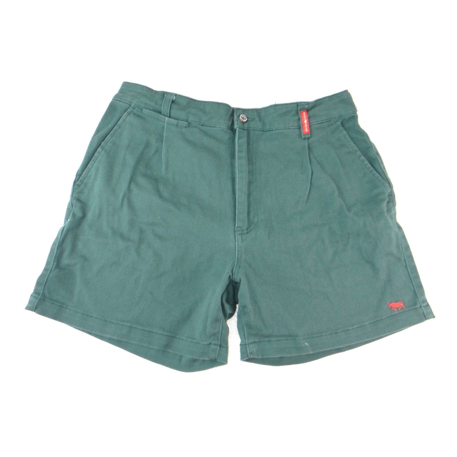 Ringers Western Mens Workwear Shorts Green Size 32 Cotton Twill Pleated 2781