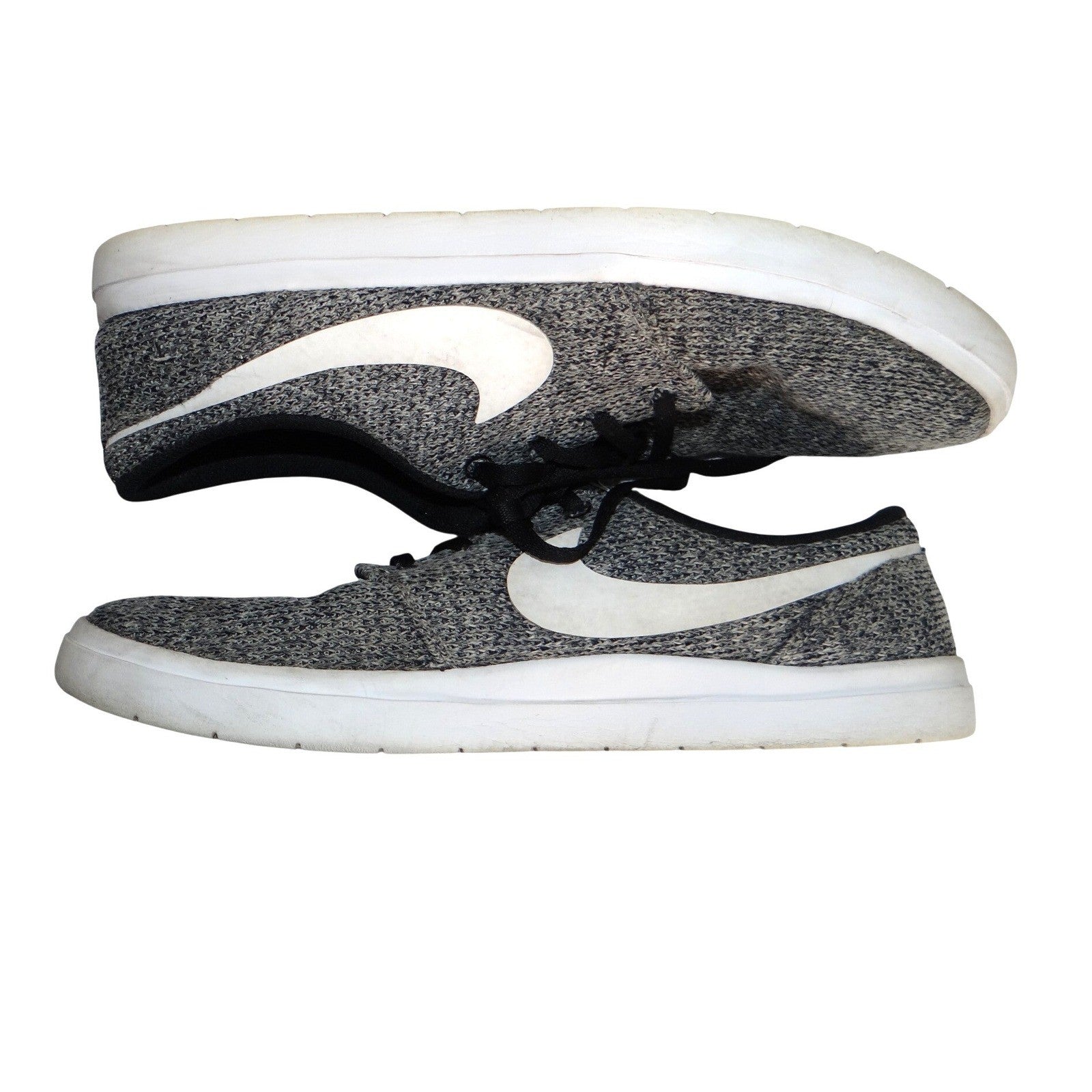 Nike Mens Shoes Gray White Knit Lace Up Athletic Sneakers Size 9.5