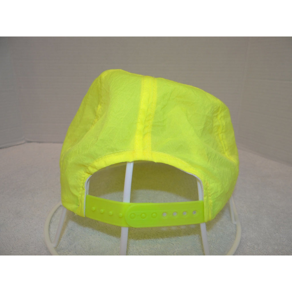 Vintage USA Today Hat Neon Yellow Nylon Rope Snapback Cap 90s Media Promo