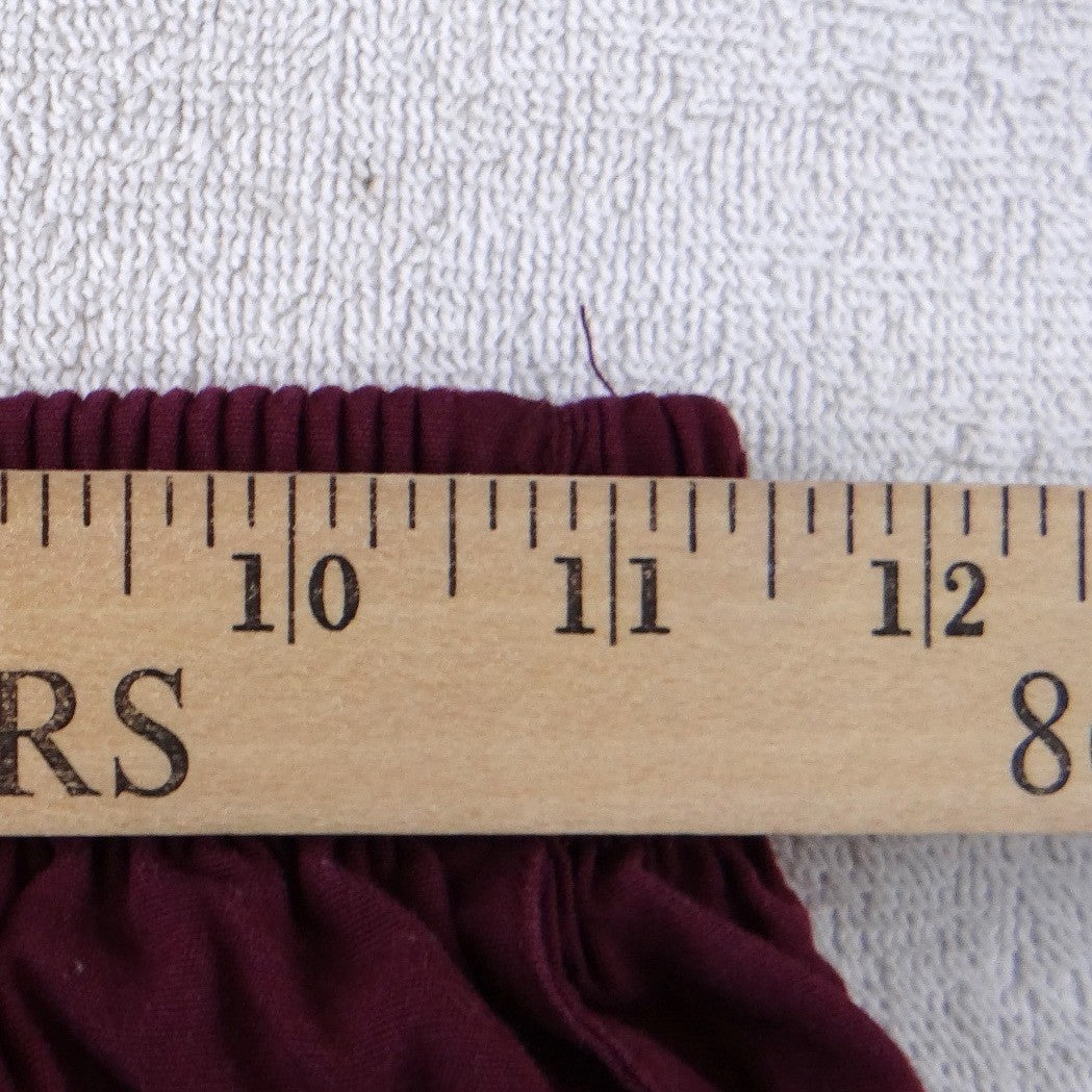 Womens Burgundy Elastic Waist Straight Leg Scrub Pants Wine Red Workwear