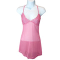 Victoria's Secret Pink Lace Trim Sheer Babydoll Chemise Lingerie Size M