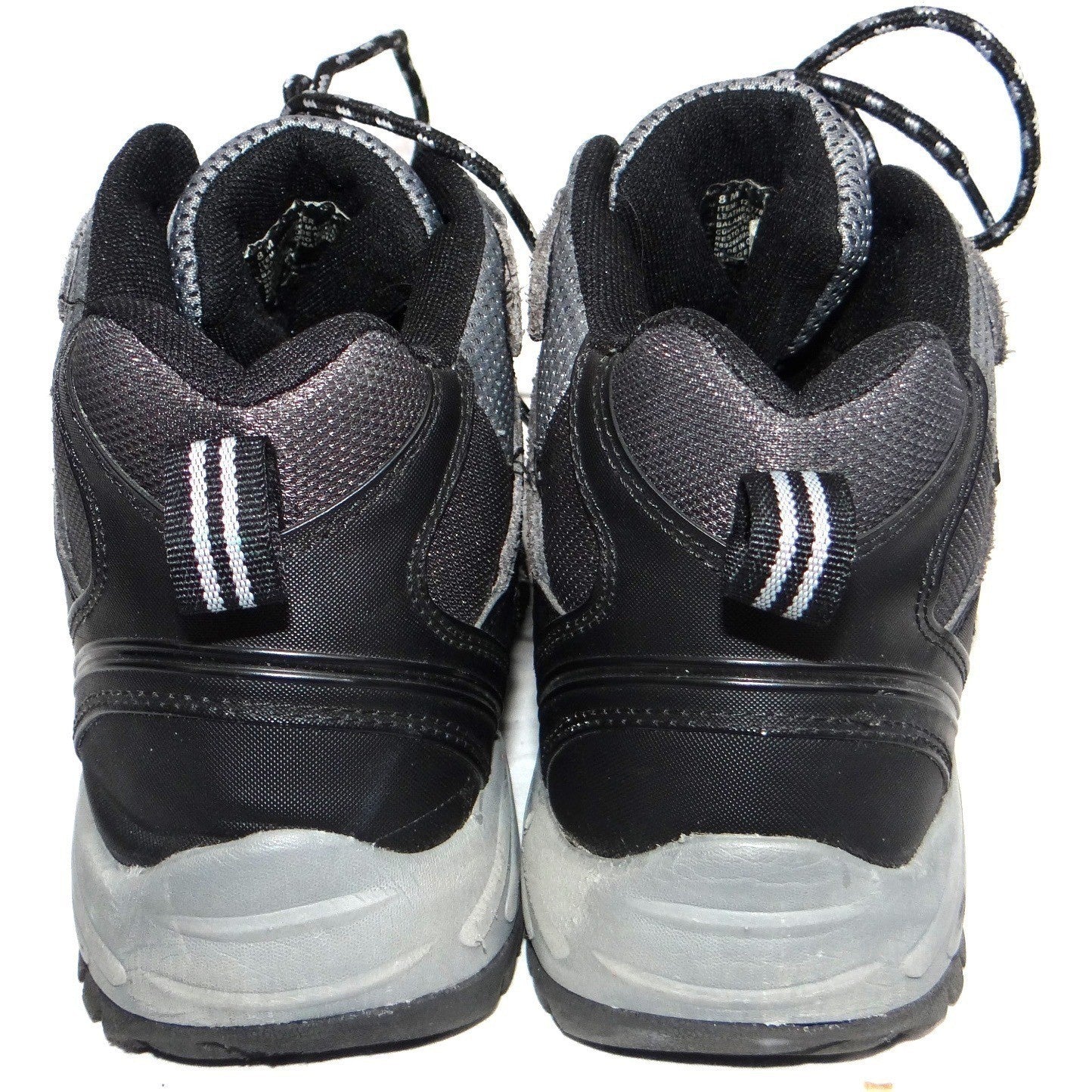 Khombu Mens Hiking Boots Gray Black Lace Up Mid Top Size 8 M