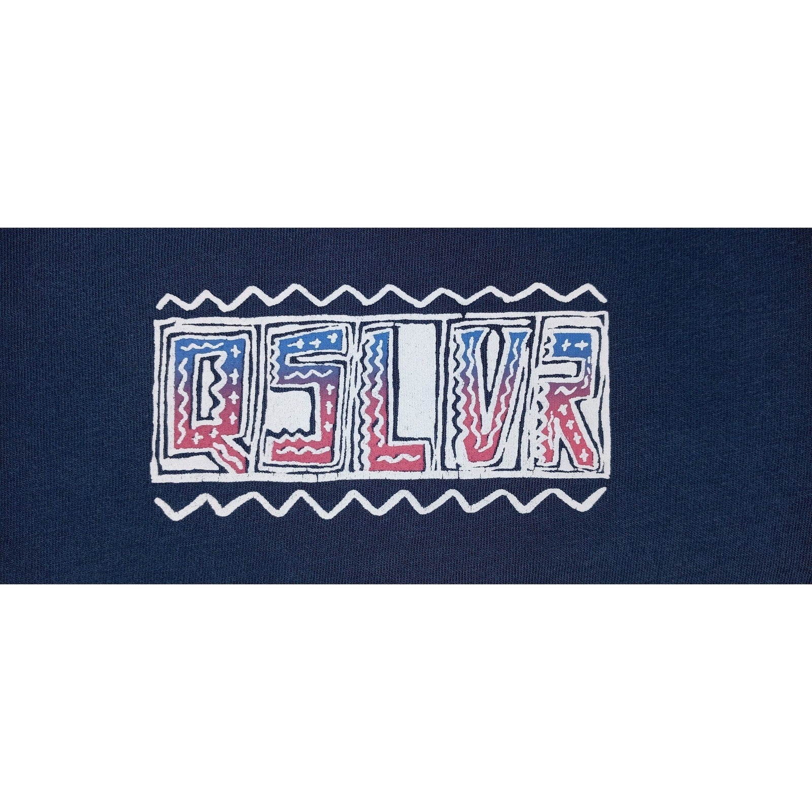 Quiksilver Women's Navy Blue Graphic T-Shirt Surf Wave Logo Size L