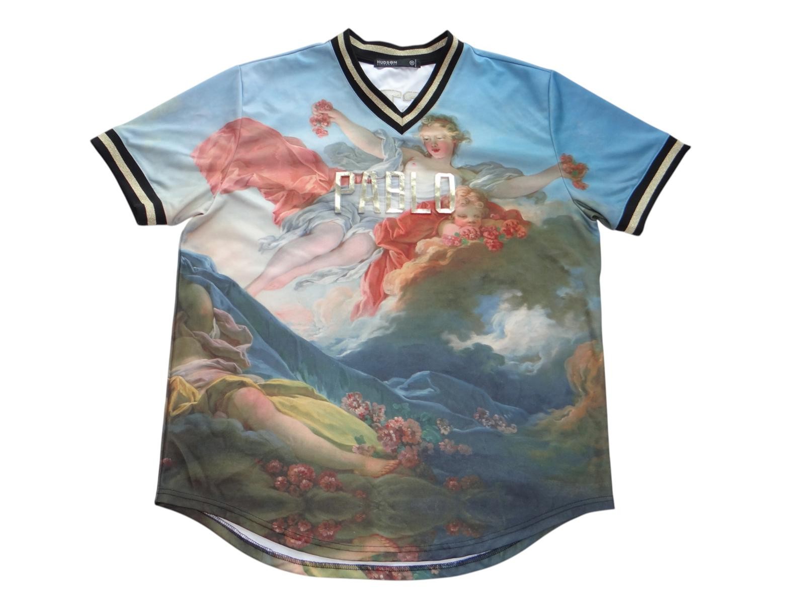 Artistic Print Short Sleeve Men's T-Shirt with 'Pablo' and 'Masters' Lettering