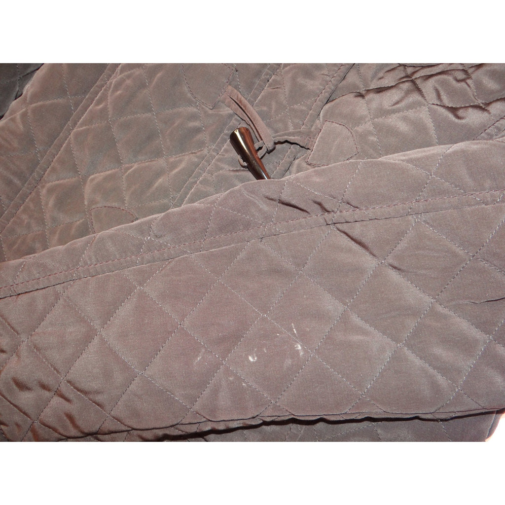Esprit Quilted Hooded Toggle Jacket Brown Women's Size Medium Cozy Warm Winter