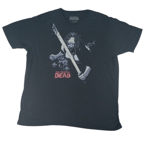 2013 The Walking Dead T Shirt Michonne Graphic Print Black 2X Cotton