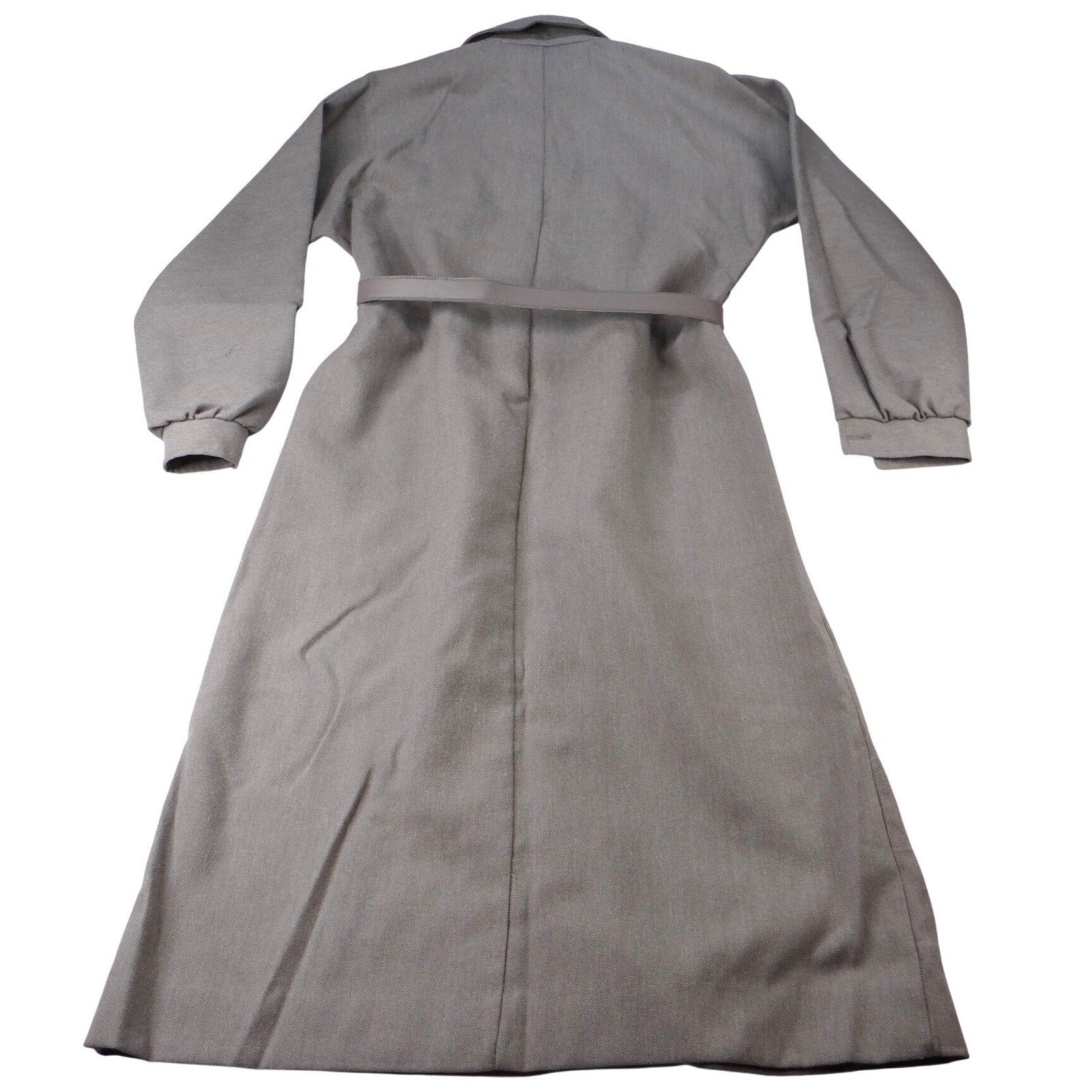 Vintage Country Miss Grey Plaid Button Front Belted Dress Women's Size 8 Wool