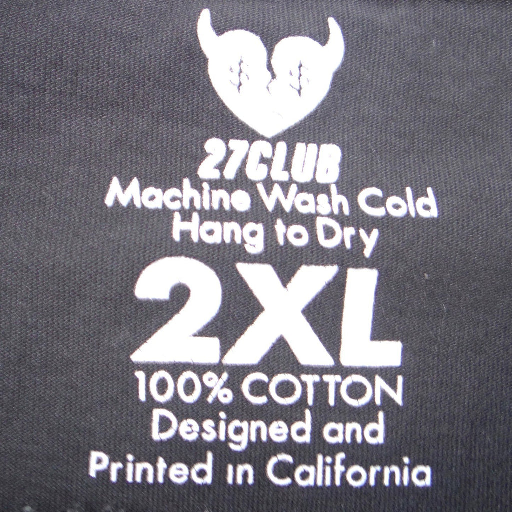 27Club Mens 2XL Black Graphic T-Shirt Broken Heart Rib Cage Floral Butterfly