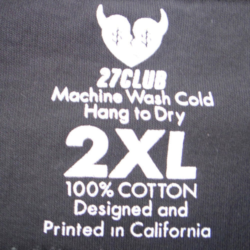 27Club Mens 2XL Black Graphic T-Shirt Broken Heart Rib Cage Floral Butterfly