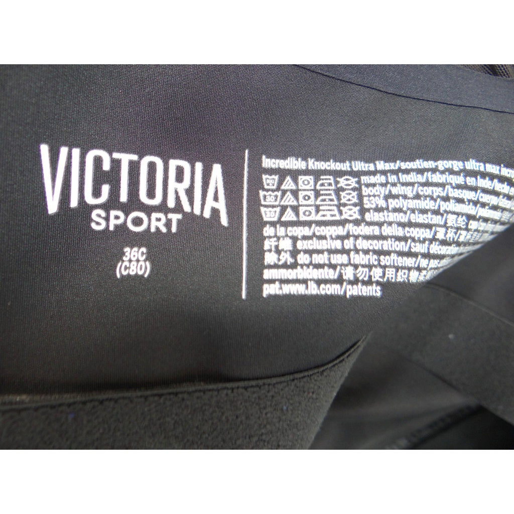 Victoria Sport Incredible Knockout Ultra Max Sports Bra Black 36C High Impact