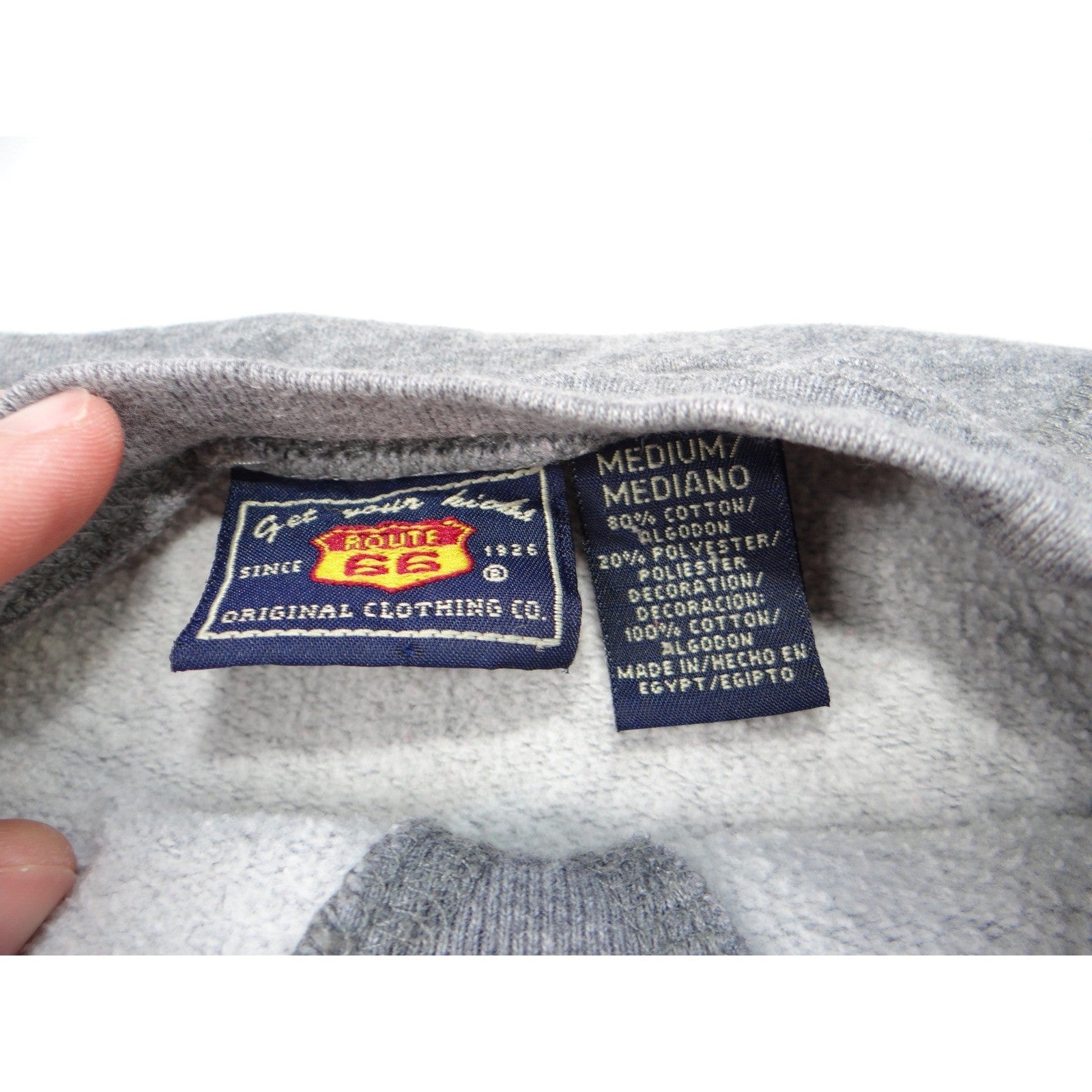 Vintage Rte 66 Super Star Graphic Sweatshirt Grey Medium Cotton Polyester Blend