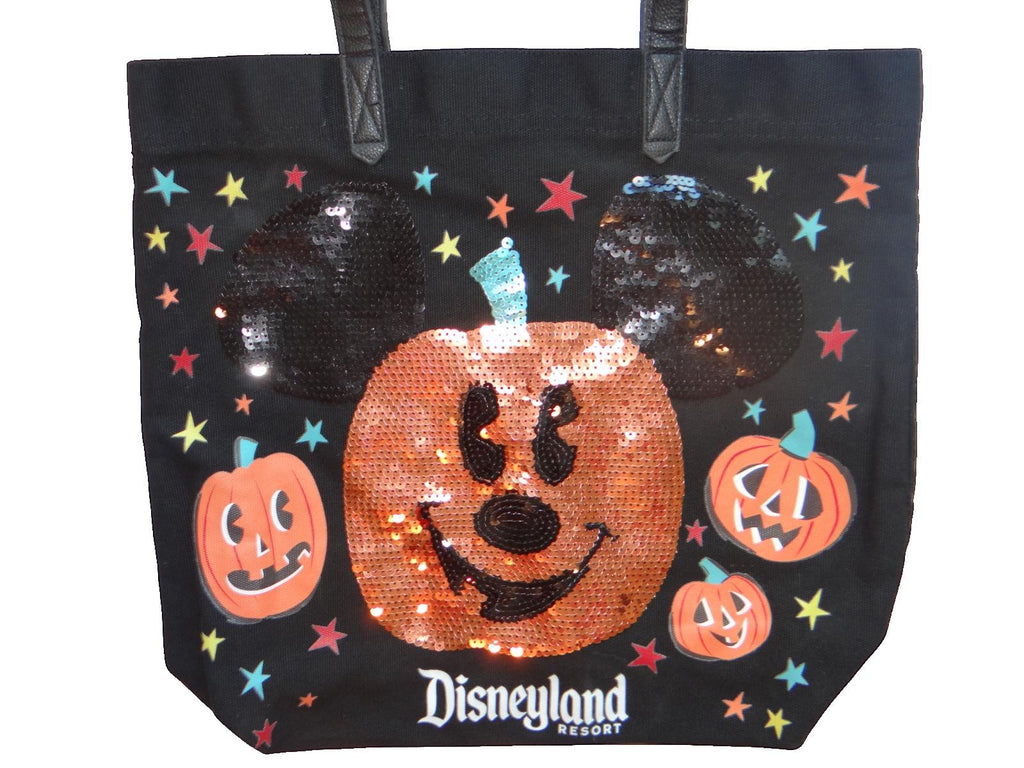 Disneyland Resort Halloween Tote Bag with Sequin Pumpkin and Mickey Ears