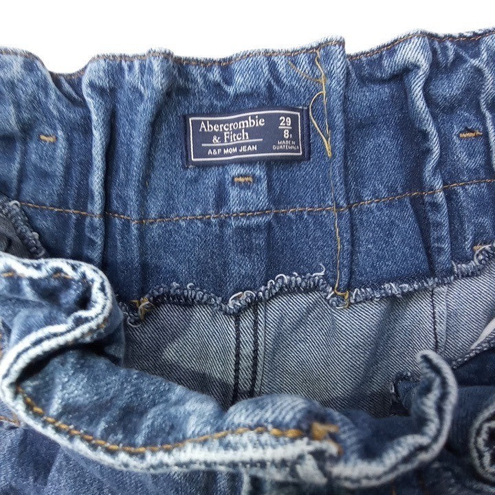 Vintage Abercrombie Fitch High Waisted Paperbag Mom Jeans Blue Denim Size 29