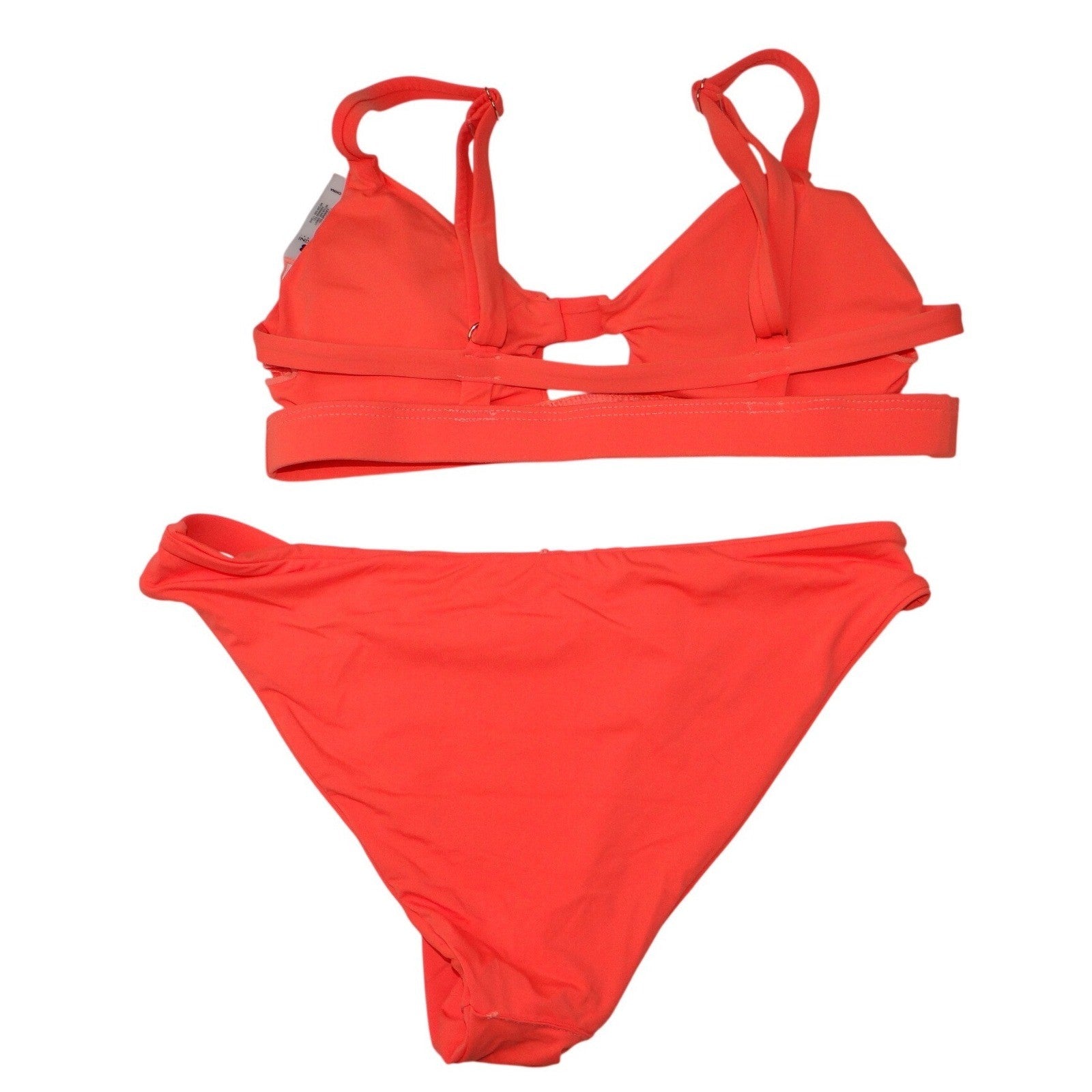 TiniBikini Coral Cutout Triangle Bikini Swimsuit Set Women Size S