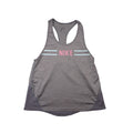 Nike Dri Fit Racerback Tank Top Gray Pink Stripes Athletic Workout Size S